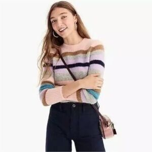 J Crew Point Sur Alpaca hair striped sweater Wool Medium